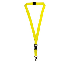 Lanyard With Buckle Metal Hook And Safety Clip Yellow