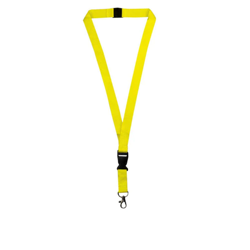 Lanyard With Buckle Metal Hook And Safety Clip Yellow