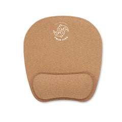 Ergonomic cork mouse pad with wrist support and a non-slip rubber base