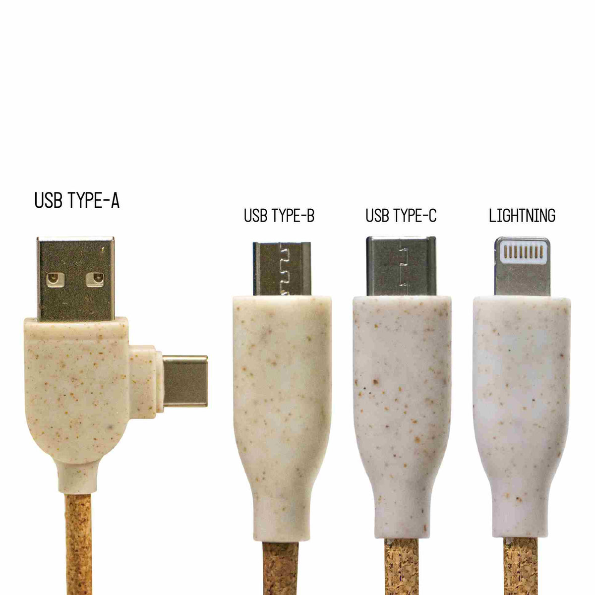 Cork Wheat straw Charging Cable