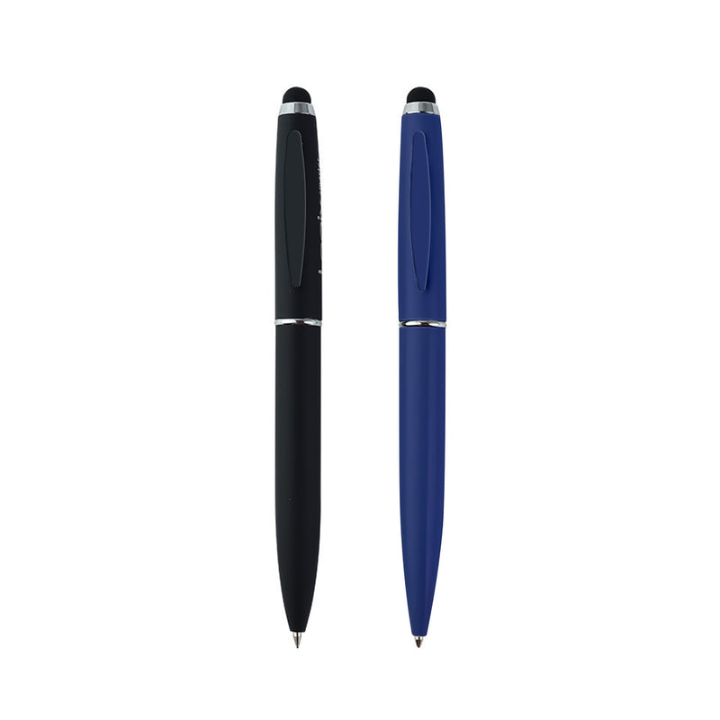 Blue Metal pen with stylus Matt finish