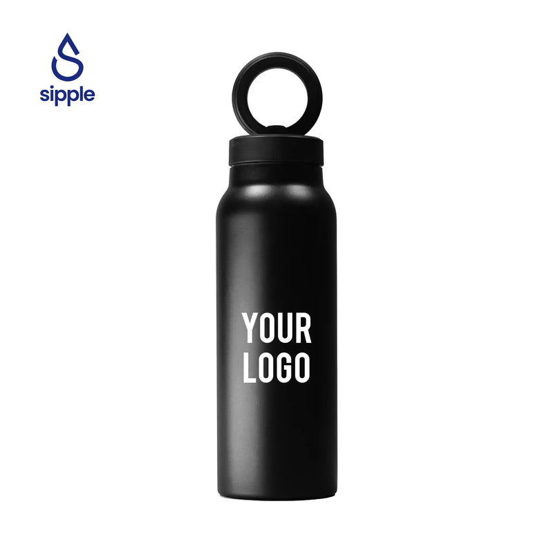 Magnetic insulated water bottle with phone holder in multiple colors