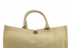 Jute Bag with Button Closure – custom branded corporate gift, Kaaf Creations UAE