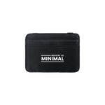 Leather card holder with both side opening Black