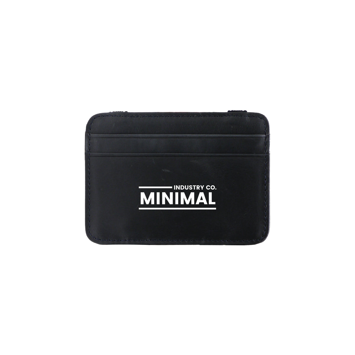 Leather card holder with both side opening Black