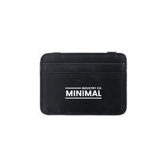 Leather card holder with both side opening Black