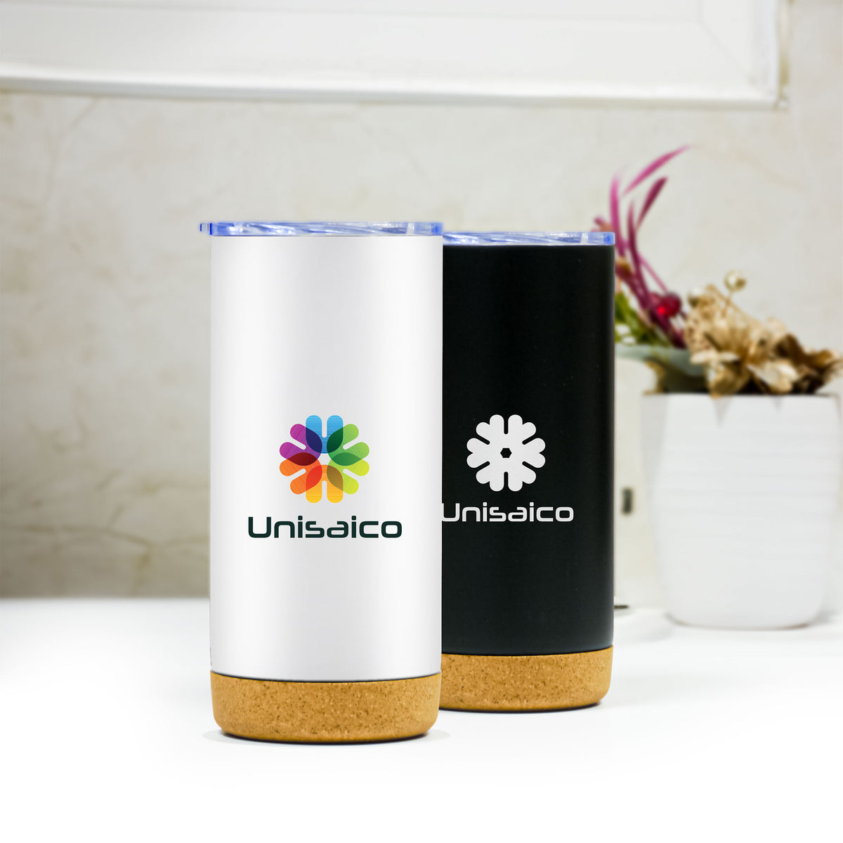 Stainless Steel Tumbler With Cork Bottom BK