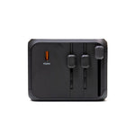 Universal travel adapter with 3 Type C and 2 USB A ports