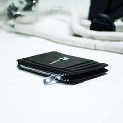 Zipper leather card holder