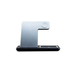 3-in-1 Wireless Charging Station with LightUp Logo - Black Foldable Design