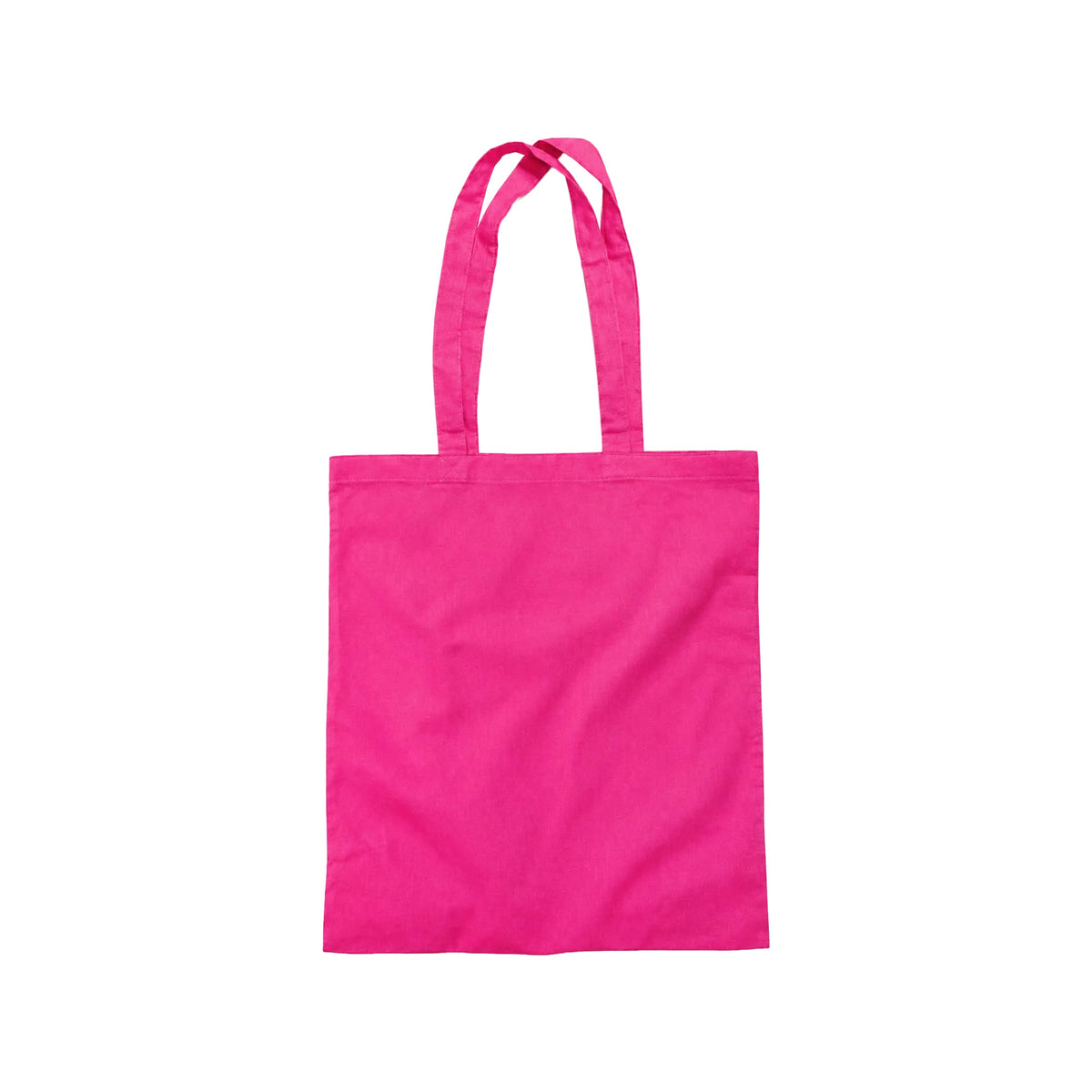Pink recycled cotton tote bag with long handles – sustainable and reusable
