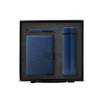 Sapphire Elite blue leather notebook stainless bottle pen corporate gift UAE