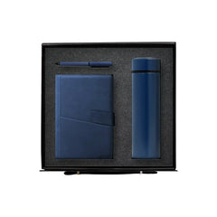 Sapphire Elite blue leather notebook stainless bottle pen corporate gift UAE