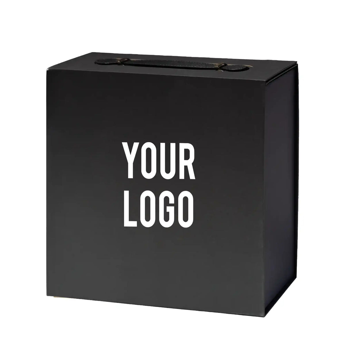 Luxury Gift Box with PU Leather Handle Black Large