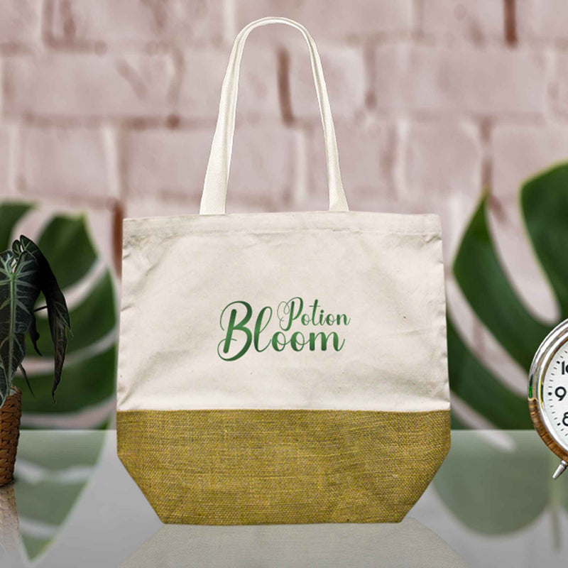 Cotton Tote Bag With Jute Base