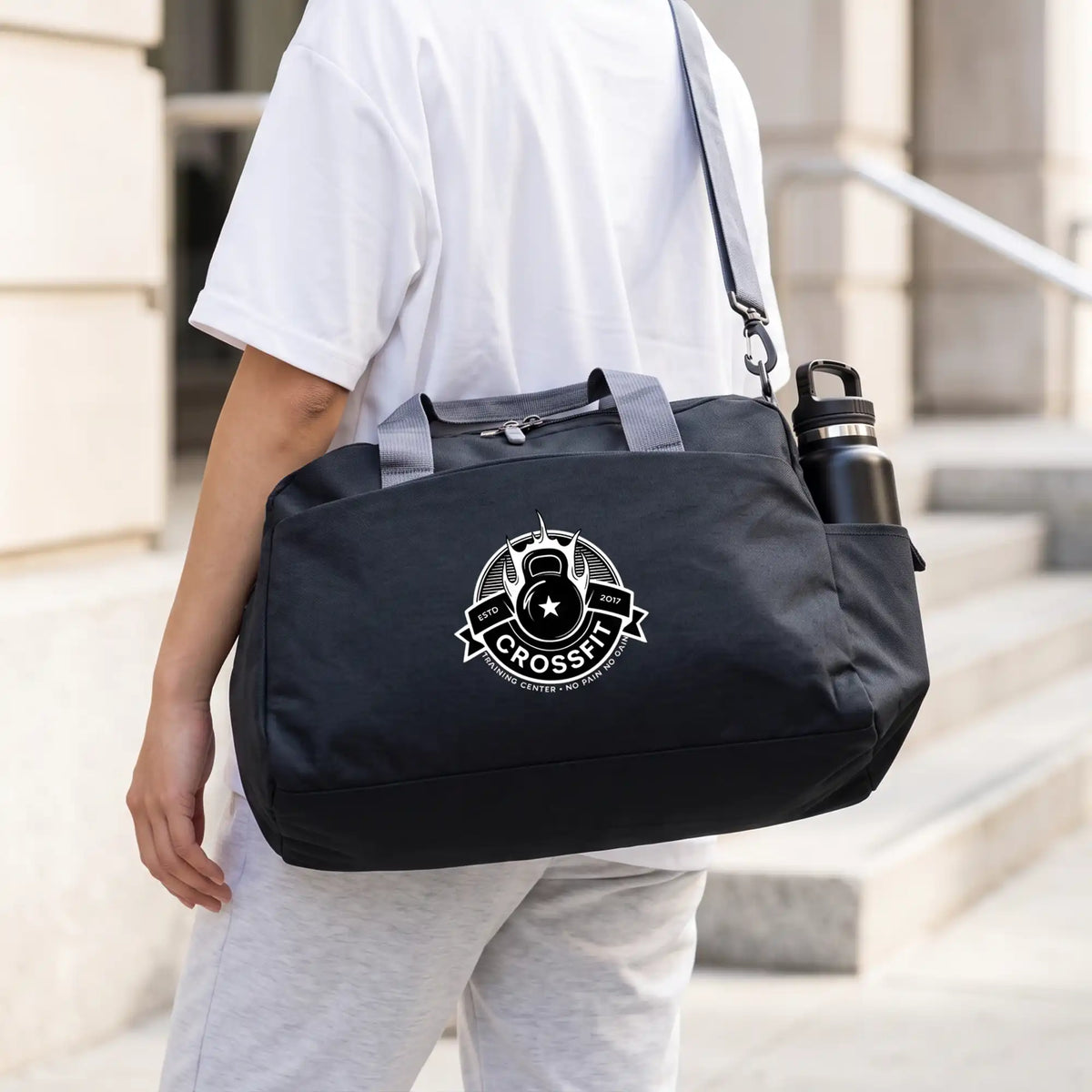 Duffle Bag with front and side pocket Black