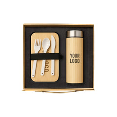EcoBento Duo wheat straw lunchbox bamboo thermos corporate gift set UAE
