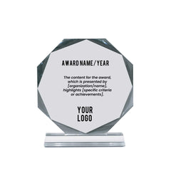 Octagon Crystal Award Medium