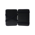 Leather card holder with both side opening Black
