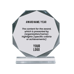 Octagon Crystal Award Large
