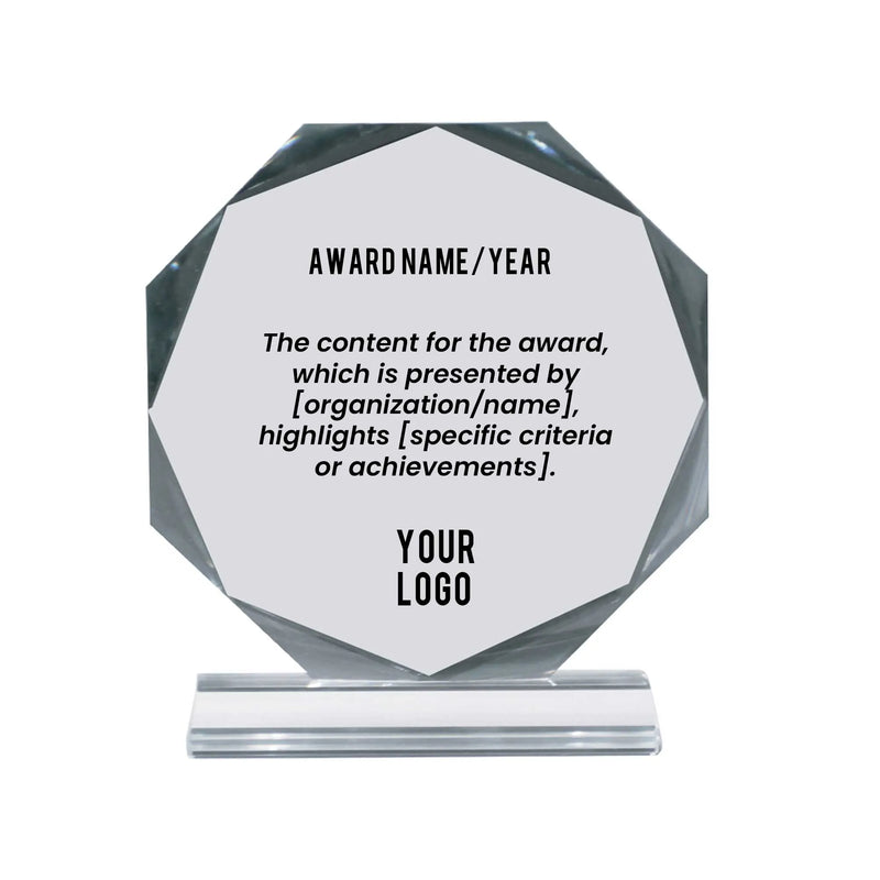 Octagon Crystal Award Large