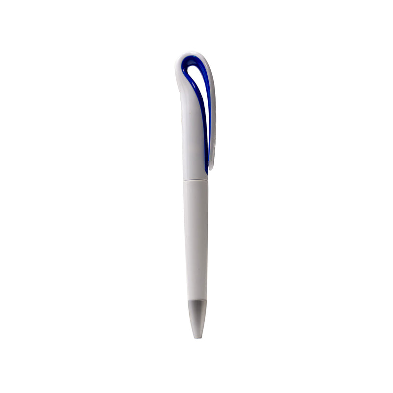 White plastic pen Blue