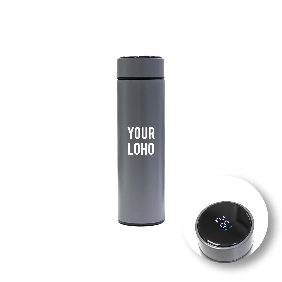 Smart LED Temperature Display Bottle – Gray
