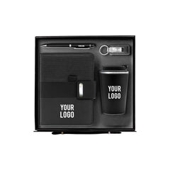 ExecuBlend 4-piece black executive corporate gift set thermal mug notebook UAE