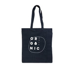 Black recycled cotton tote bag with long handles – sustainable and reusable