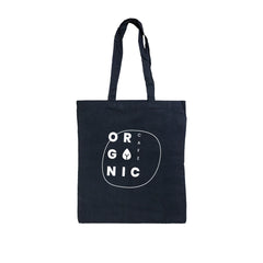 Black recycled cotton tote bag with long handles – sustainable and reusable