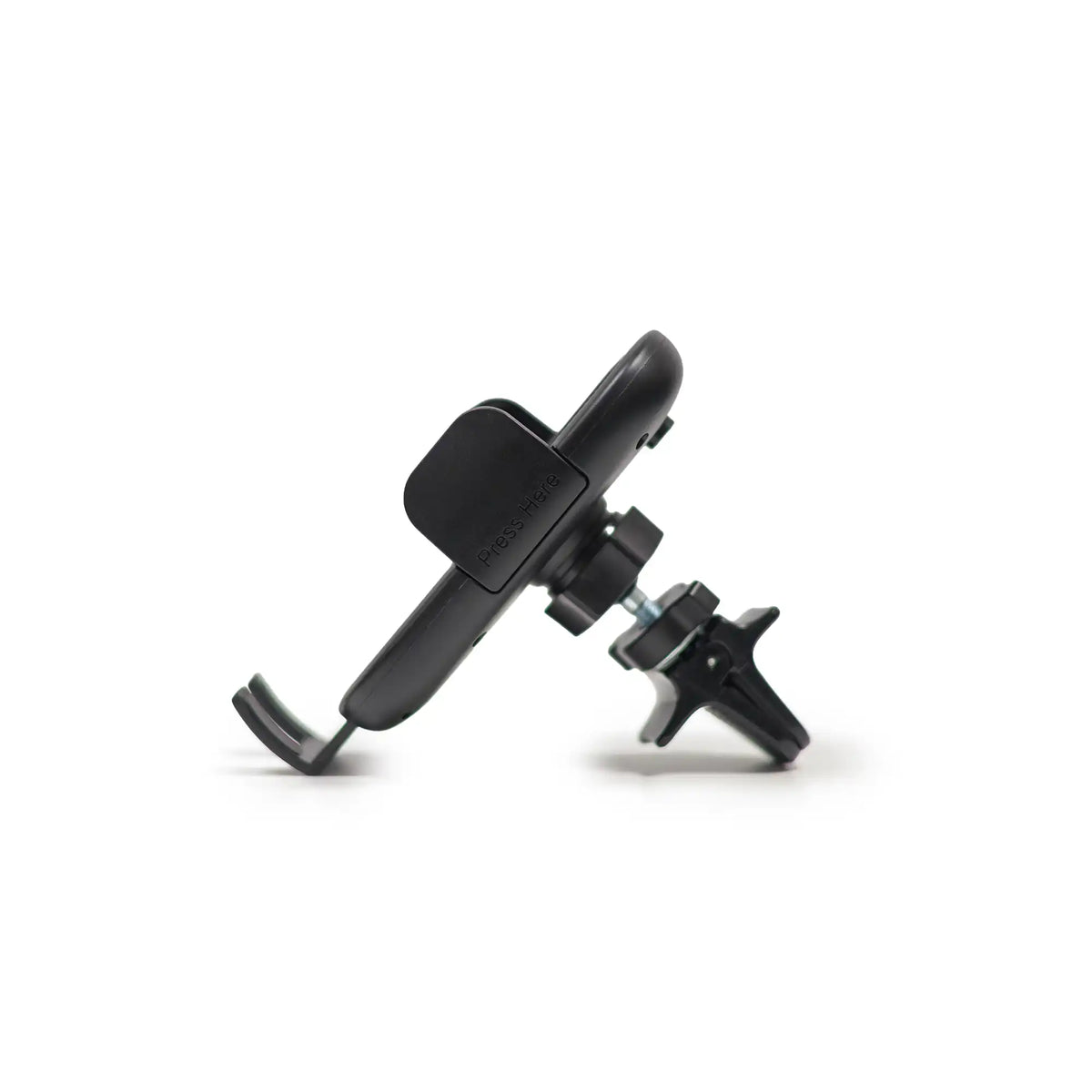 Side view of the car mobile holder showing the adjustable arm
