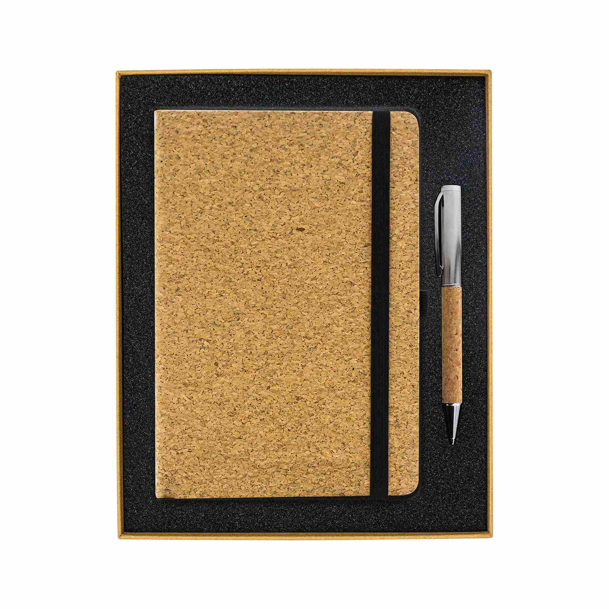 Gift Box Cork Pen and Cork notebook with foam