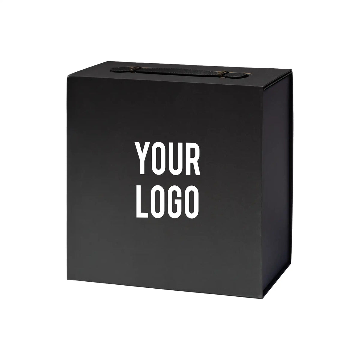 Luxury Gift Box with PU Leather Handle Black