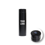 Black digital temperature display bottle 500ml – front view with blank branding area