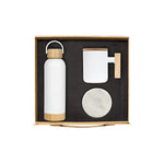 Nordic White corporate gift set bamboo bottle ceramic mug marble coaster UAE