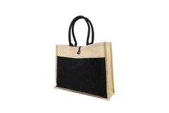 Jute Bag with Canvas Pocket – custom branded corporate gift, Kaaf Creations UAE