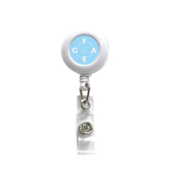 Plastic round badge reel with small round surface white