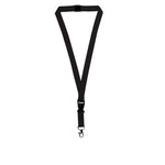 Lanyard With Buckle Metal Hook And Safety Clip Black