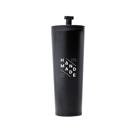 Black Tumbler with Straw – Double Wall