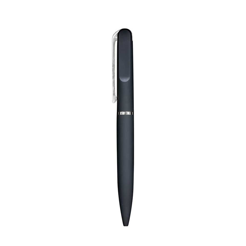 Black Metal pen with Rubberized barrel Silver
