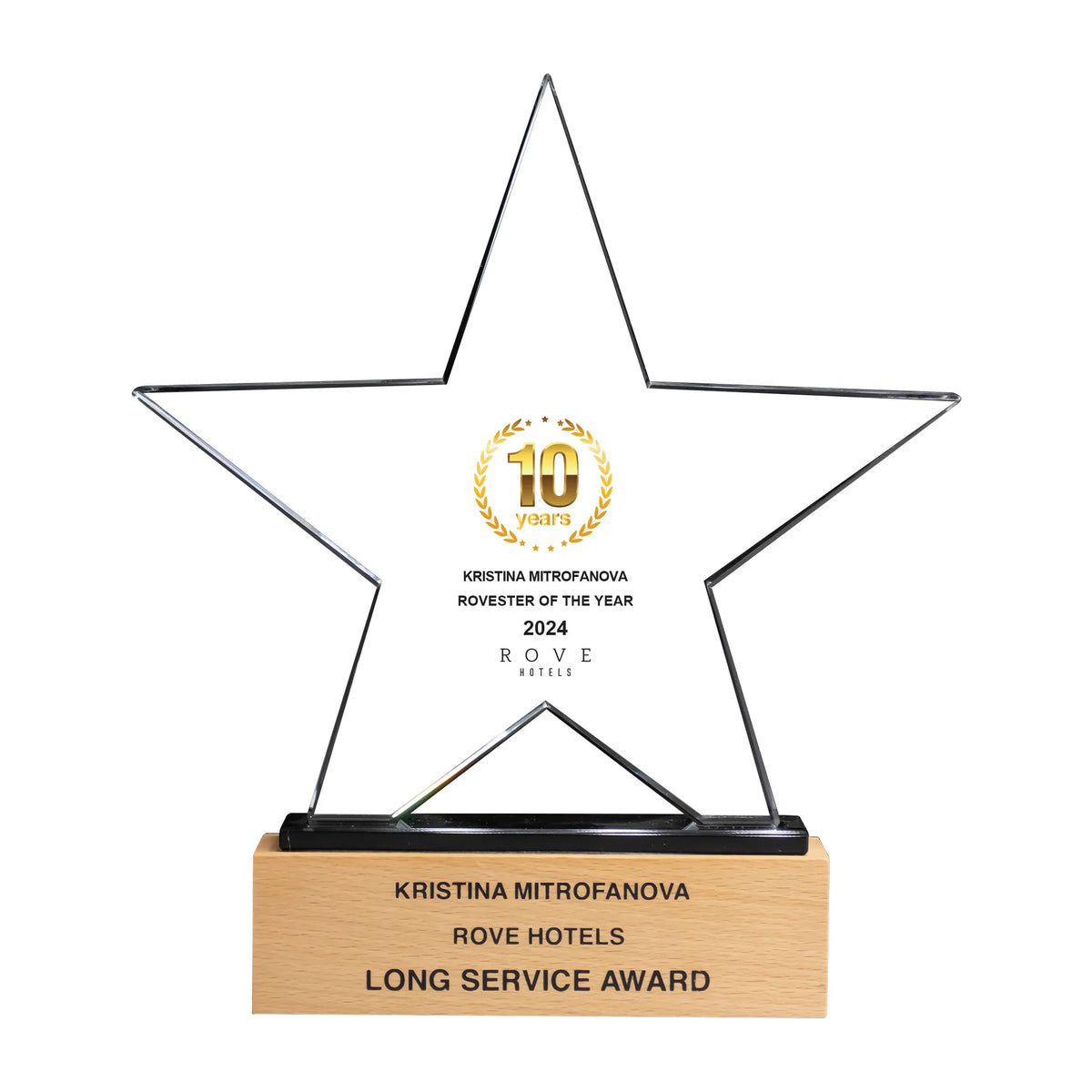Star Shaped Crystal Award