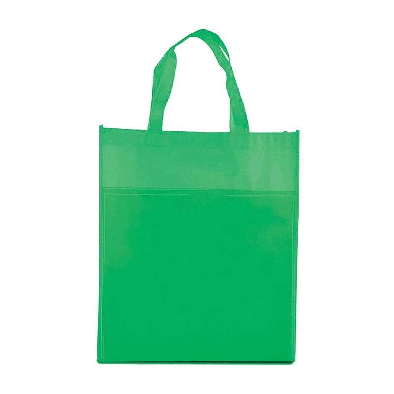 Non Woven bag with front pocket Green