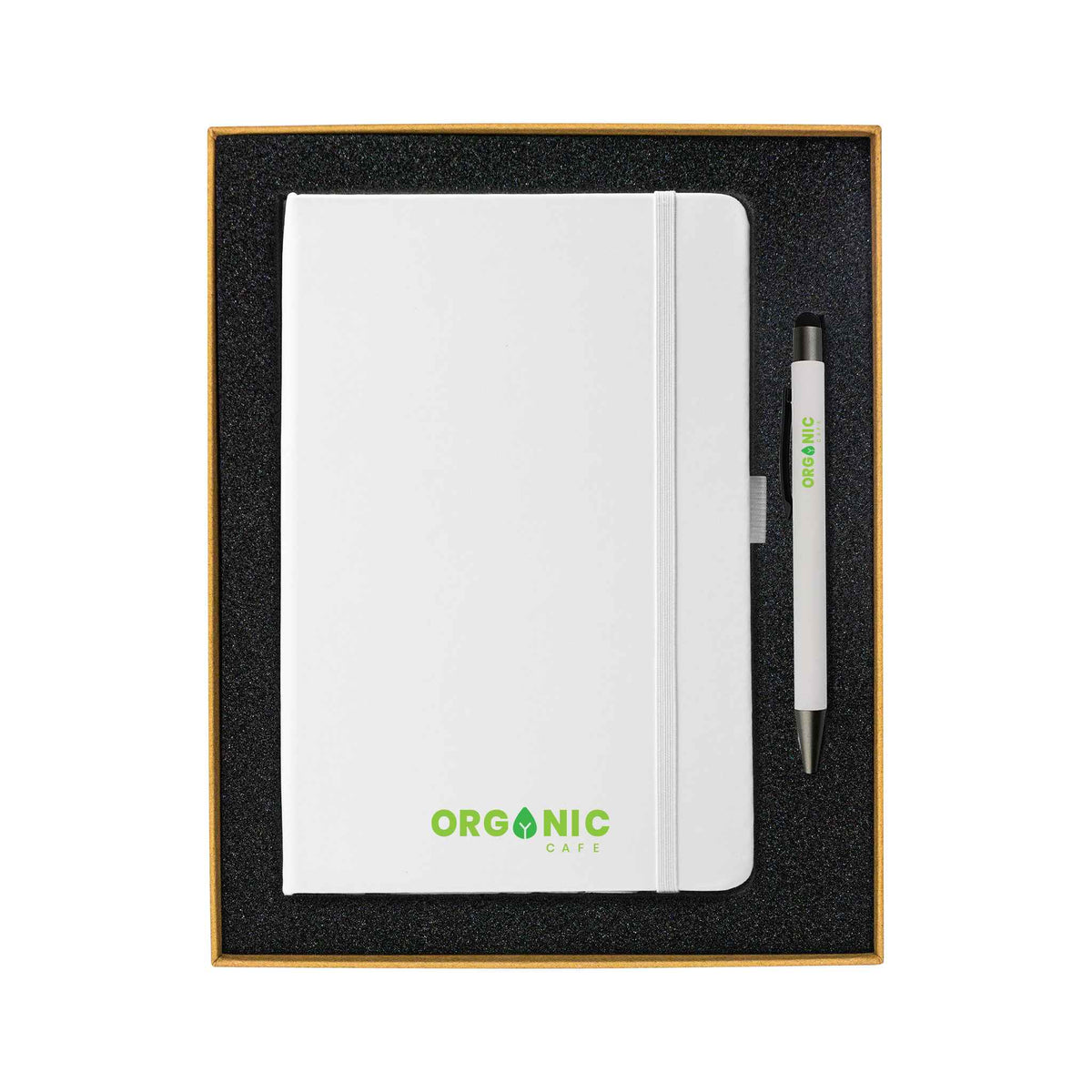Giftbox With White PU Notebook and Pen
