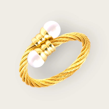 18K gold plated Stainless steel finger ring for women and girls, Intensity, Kaaf
