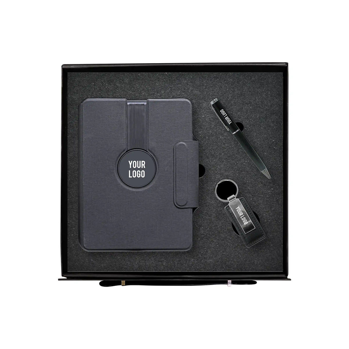 Noir Elite Tech wireless charging organiser metal pen keychain gift set UAE