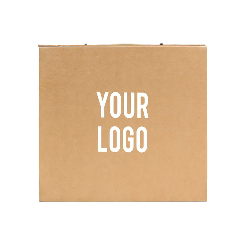 Luxury Gift Box with PU Leather Handle Brown Large