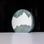 Green Stone Round Plaque Award With Metal Plate