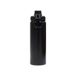 Reusable aluminium sports bottle with handle, 800 ml capacity, black and white color options for corporate gifting.