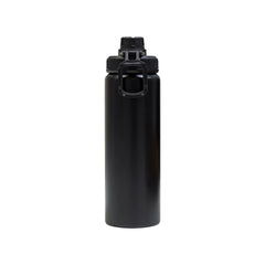 Reusable aluminium sports bottle with handle, 800 ml capacity, black and white color options for corporate gifting.