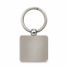 Silver Frame Square Plate Keychain